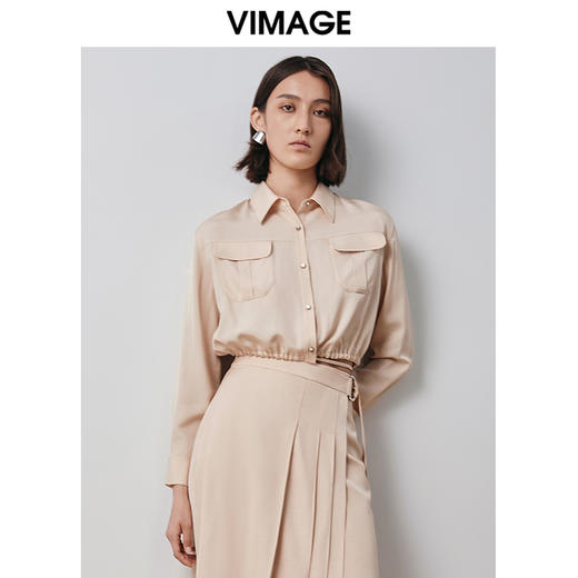 VIMAGE纬漫纪秋季新款时尚小众设计短款衬衫女上衣衬衣V2009606 商品图0