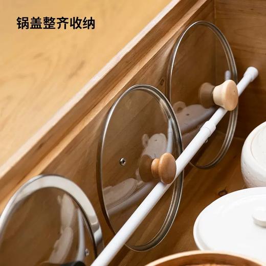 霜山收纳伸缩杆 家庭多用途置物撑杆书架横杆支架免打孔衣杆 商品图3