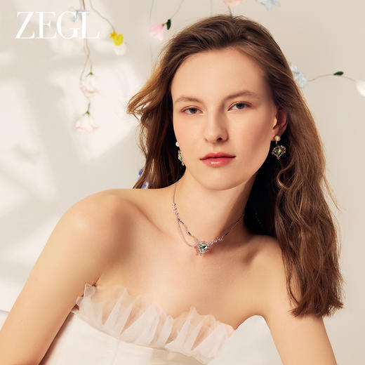 ZEGL设计师春日黎明系列爱心项链女轻奢小众高级设计感双层锁骨链 商品图6