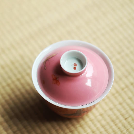 景德镇云木在 桃红釉粉彩盈袖茶碗 二才盖碗单个功夫陶瓷泡茶器茶碗茶具 商品图4
