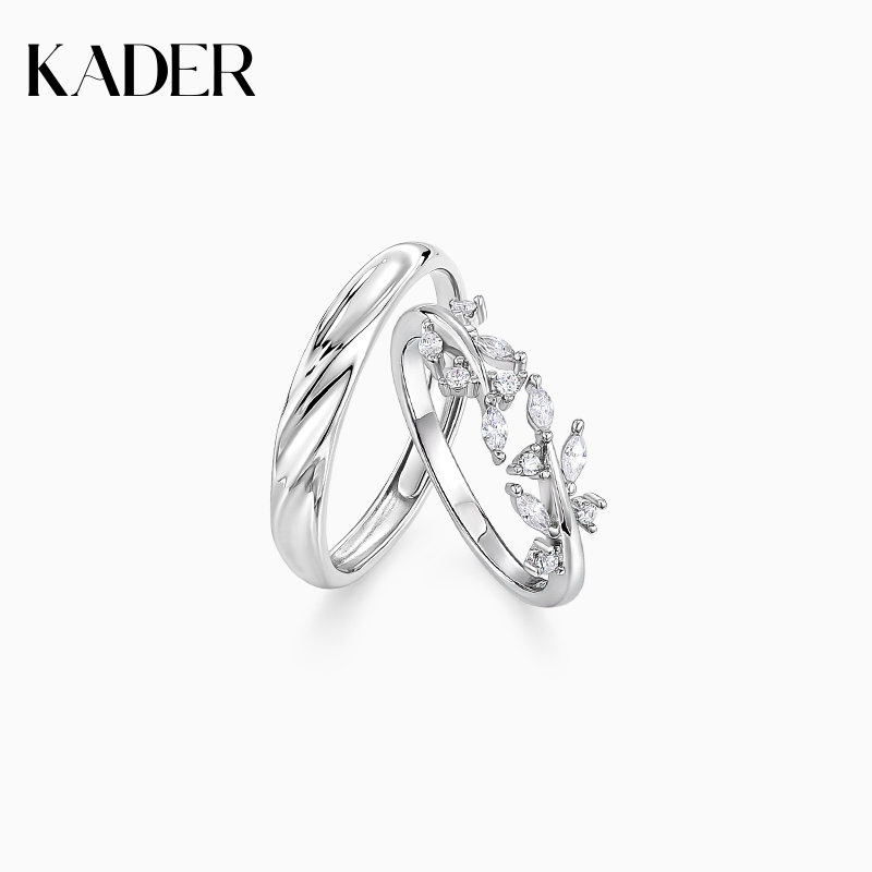 卡蒂罗森林微光情侣对戒925银戒指一对小众设计感礼物送男女友