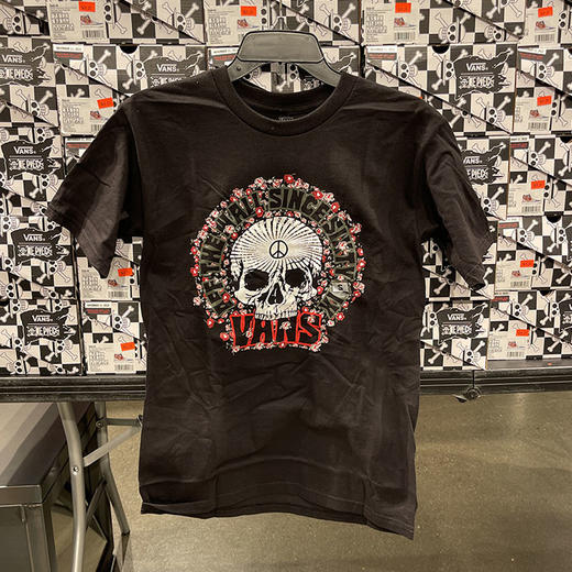 VANS/万斯 男士圆领骷髅头印花休闲透气短袖T恤 商品图1