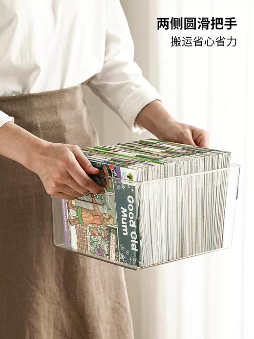 【霜山】透明PET手提收纳盒儿童绘本牛津树RAZ书箱桌面面膜化妆品整理盒 商品图2