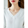 YX【现货7天】FSW优雅气质v领短袖T恤设计感灯笼袖休闲上衣 商品缩略图2