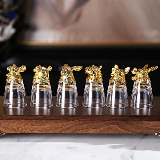 十二生肖高档白酒杯玻璃酒具套装中式家用分酒器12小酒杯礼品定制 商品图2
