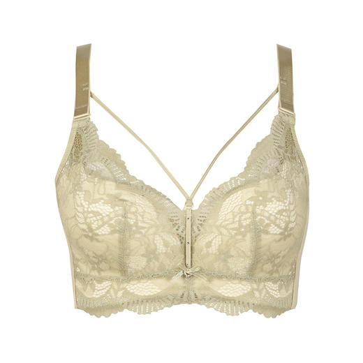 都市丽人舒软挺塑B杯适穿蕾丝调整型文胸薄款3/4杯塑身文胸无钢圈内衣三排扣新年本命年红品LJ32H2 商品图5