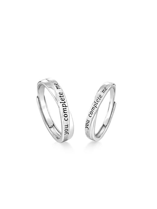 卡蒂罗遇见情侣对戒925银小众设计素圈戒指一对指环生日礼送女友 商品图1