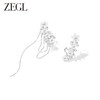 ZEGL设计师花梦系列花朵流苏耳夹女无耳洞耳骨夹耳环不对称耳饰品 商品缩略图0