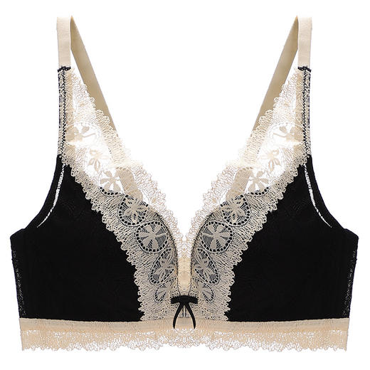 纯欲撩人轻奢内衣女小胸聚拢收副乳防下垂蕾丝纯欲内衣少女无钢圈聚拢文胸 商品图1