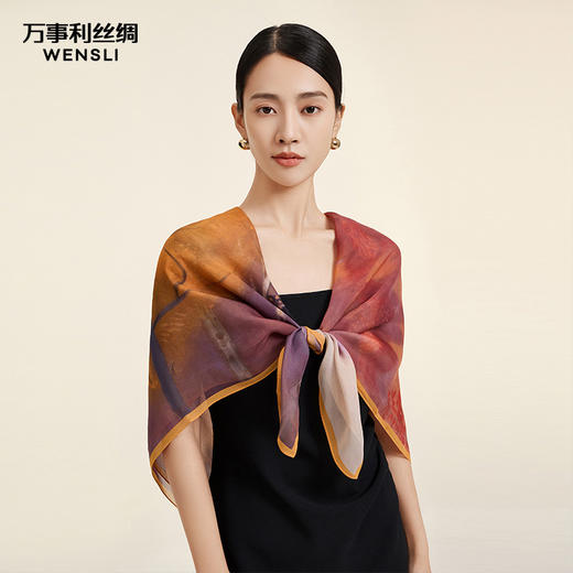 万事利105厘米新丝绸真丝大方巾 商品图0