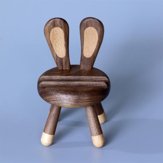 兔子手机架°黑胡桃木 商品图0