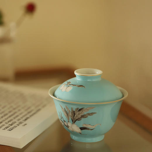 景德镇云木在 摘我园中蔬茶碗 二才盖碗单个功夫陶瓷泡茶碗 商品图2