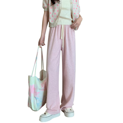 时尚韩系设计，春夏新款奶昔韩系阔腿裤女，高腰宽松设计，修饰身材，展现完美曲线。轻松搭配，适合各种场合和体型。不仅百搭，更是舒适自在的休闲裤！ 商品图5