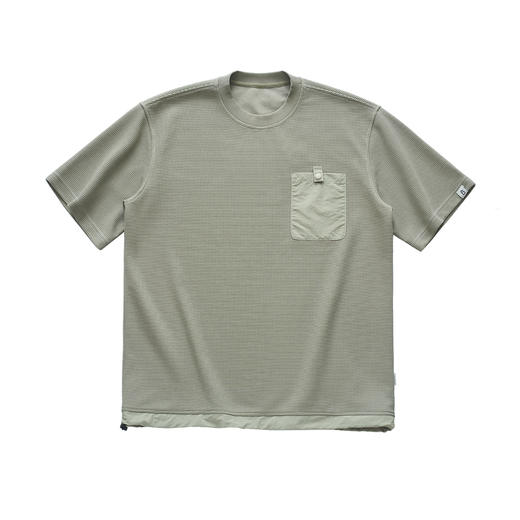 吃茶去chichaqu  宽松休闲重磅华夫格圆领T恤 商品图0