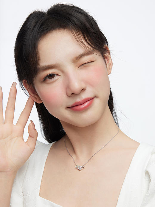 卡蒂罗丘比特之心项链女925银时尚轻奢小众设计感锁骨链生日礼物 商品图3
