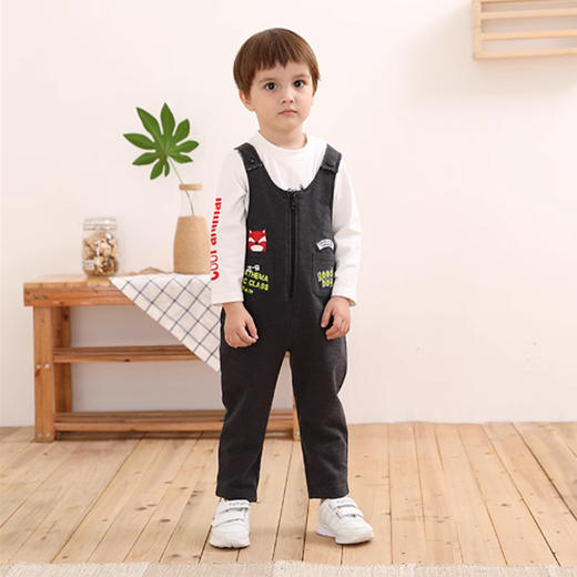 棉果果春秋款男童女童小毛圈背带裤M102204219069 商品图0