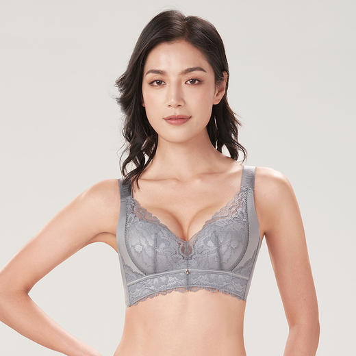 都市丽人美体纤塑AB杯适穿蕾丝调整型文胸两种厚度3/4杯塑身文胸无钢圈内衣五排扣LJ34M8 商品图1