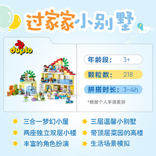 乐高积木 L10994乐高得宝大颗粒系列三合一梦幻小屋 商品图1