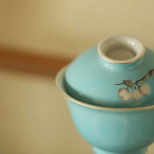 景德镇云木在 摘我园中蔬茶碗 二才盖碗单个功夫陶瓷泡茶碗 商品图6
