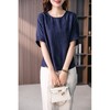 YX【定制15天】FSW时尚褶皱薄款短袖T恤宽松真丝桑蚕丝上衣 商品缩略图3