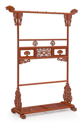 红桥红  家具严选  缅甸花梨（大果紫檀）【185清式螭龙 衣帽架】