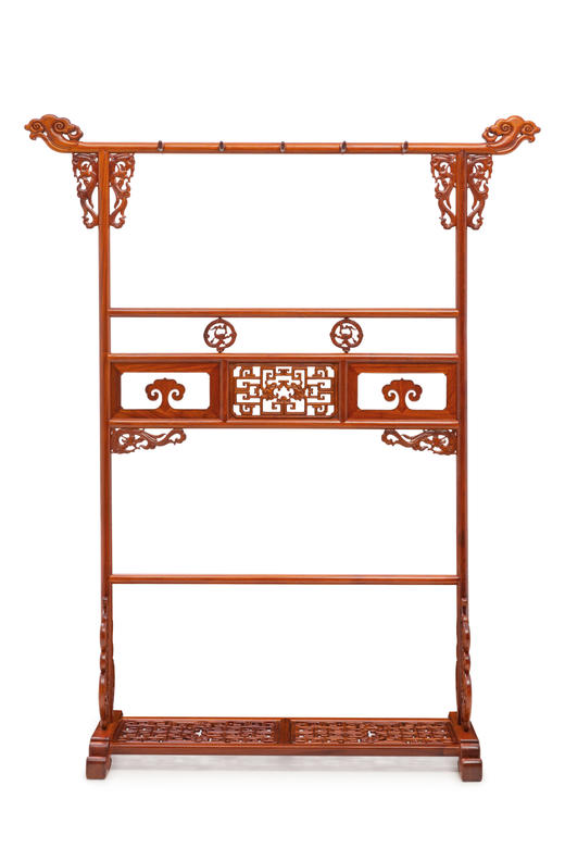 红桥红  家具严选  缅甸花梨（大果紫檀）【185清式螭龙 衣帽架】 商品图1