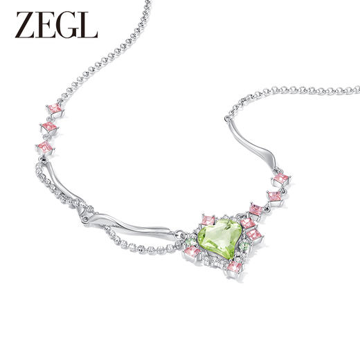 ZEGL设计师春日黎明系列爱心项链女轻奢小众高级设计感双层锁骨链 商品图0