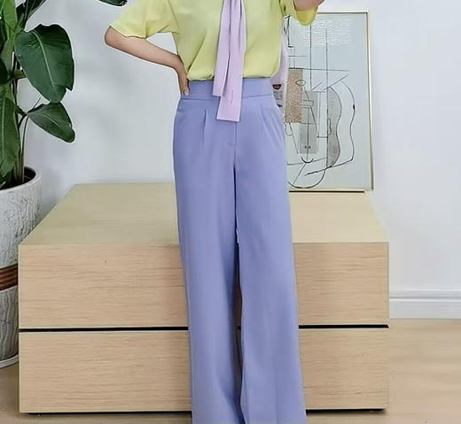 S3臣禾 浅紫色休闲裤9211063076【奥莱】 商品图0