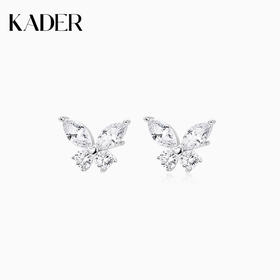 卡蒂罗心动蝴蝶耳钉925银轻奢小众设计感2023年新款小巧闺蜜耳饰
