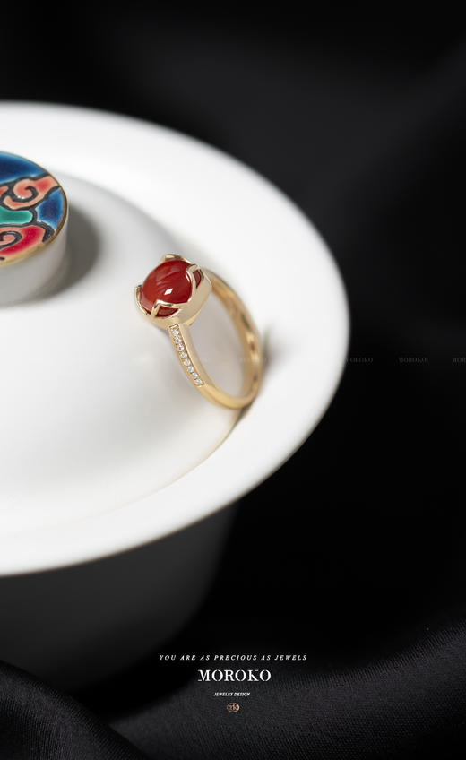 海棠弦月戒指 商品图1