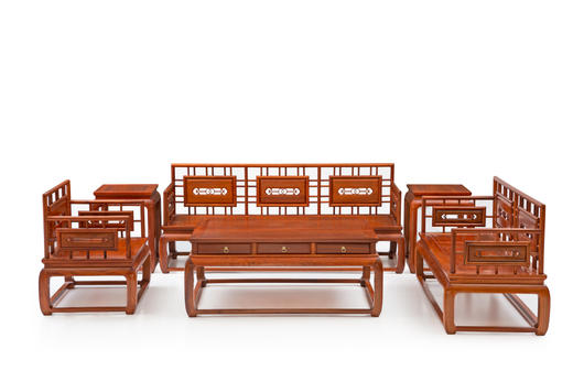 红桥红  家具严选  缅甸花梨（大果紫檀）【小轩窗 沙发 123六件套】 商品图0