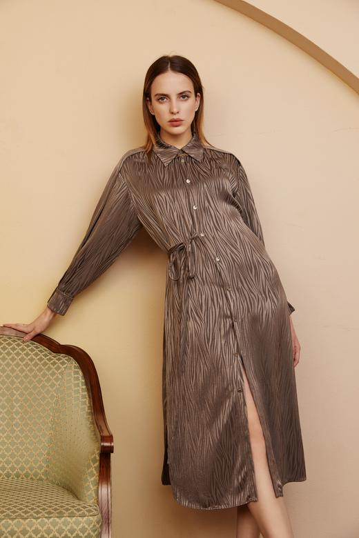 SAFICOO【漫长告白】系列 简约大气 斑马纹肌理设计连衣裙 商品图0