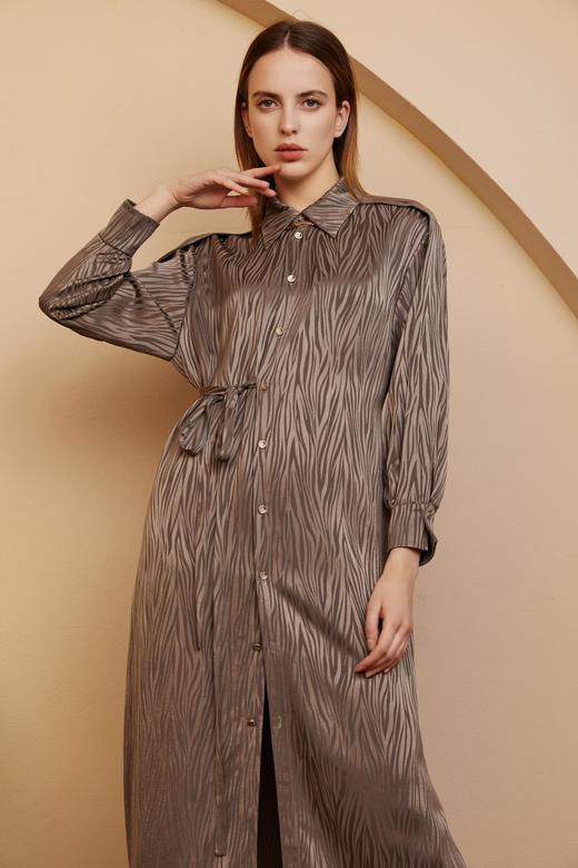 SAFICOO【漫长告白】系列 简约大气 斑马纹肌理设计连衣裙 商品图1