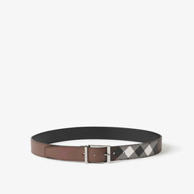 【二】BURBERRY 巴宝莉 男士格纹拼皮革双面两用腰带 格子 8052793 B1703