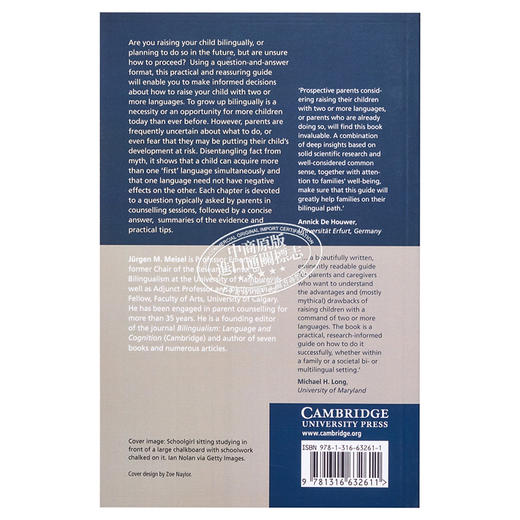 【中商原版】剑桥大学出版 Bilingual Children 双语儿童：家长指南 如何用两种或两种以上的语言抚养孩子 商品图1