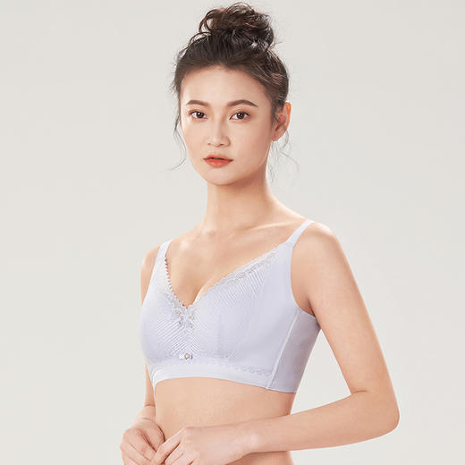 都市丽人完美包容C杯适穿蕾丝无金属内衣薄款3/4杯常规文胸软钢圈四排扣新年本命年红品YB3AA8 商品图0