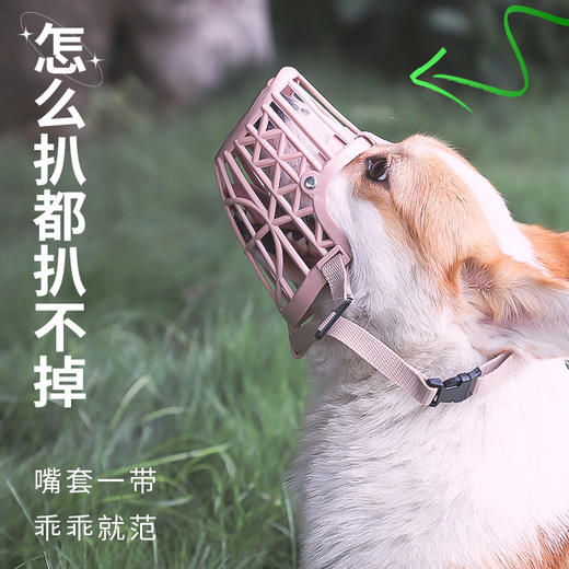 狗狗防扒嘴套棕色 防叫咬 防误食 透气舒适 嘴笼 商品图5
