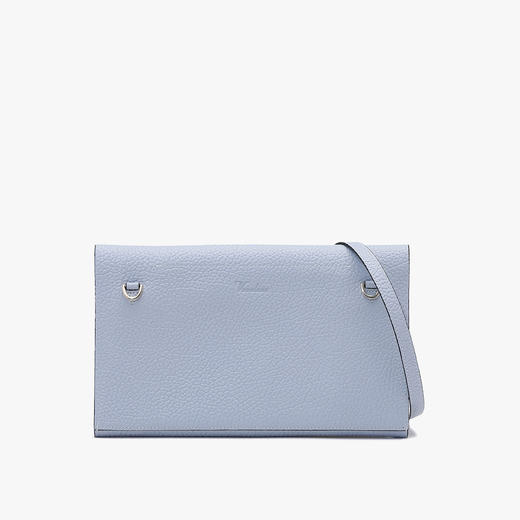 【简约轻奢】浅蓝荔枝纹皮革长款钱包 圆环锁扣设计 多卡位大容量 手拿包/斜挎两用 时尚百搭女包VSA212702 商品图3