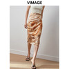 VIMAGE纬漫纪新款高腰垂感扎染印花半身裙女V2006604 商品缩略图2