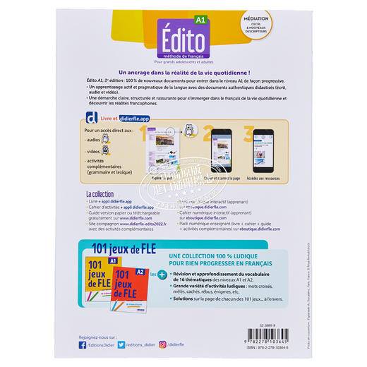 预售 【中商原版】青少儿法语教材 2022版 学生用书Edito A1  Edition 2022  Livre de leleve didierfle法文原版 collectif 商品图1