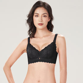 都市丽人聚拢升杯B杯适穿舒适更聚拢蕾丝无金属内衣中厚款3/4杯常规文胸树脂胶圈三排扣YB3AA7