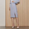 EITIE爱特爱气质高级感小香风蓝色开叉高腰显瘦半身裙秋季新款C06208 商品缩略图2