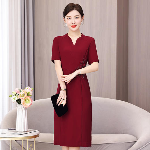 时尚优雅高贵，重工镶钻连衣裙AHM-dmfs2692 商品图2