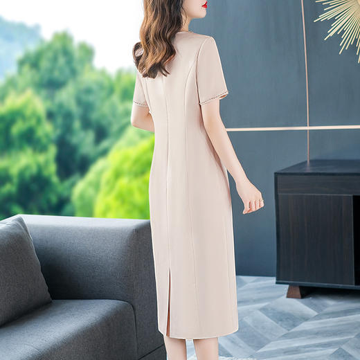 新款婚宴礼服妈妈装连衣裙，婚宴敬酒服重工钉珠收腰显瘦裙YMR-8709 商品图2