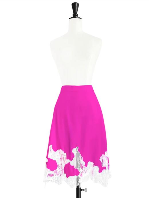 TYNVIE 蕾丝拼接裙摆半身裙-粉色 商品图4