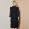 EITIE爱特爱气质高级通勤西装领收腰显瘦OL黑色连衣裙秋季新款C2307234 商品缩略图4