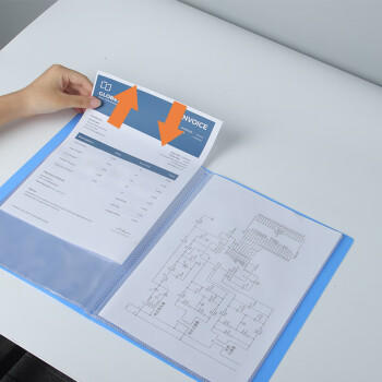 天章 （TANGO）A4/60页资料册/插袋文件册/活页文件夹/文件收纳袋/学习资料收纳袋/办公用品 蓝色 0186 商品图6