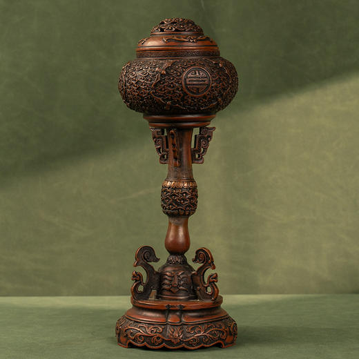 清 铜錾花蝠云纹香薰帽架 商品图0