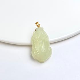 18K和田玉吊坠