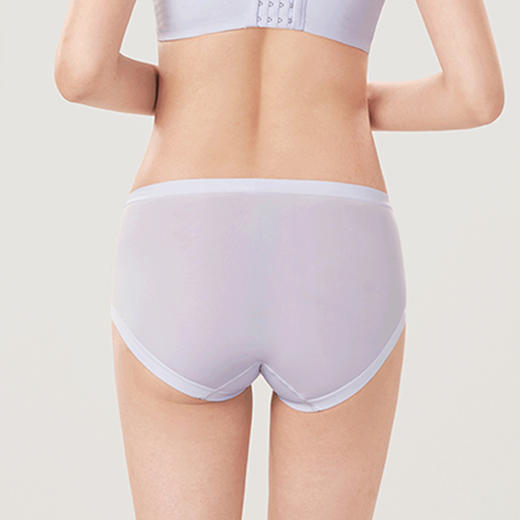 都市丽人薄透丝滑蕾丝+泳布平角女士内裤纯色内裤新年本命年红品YP32S1 商品图2